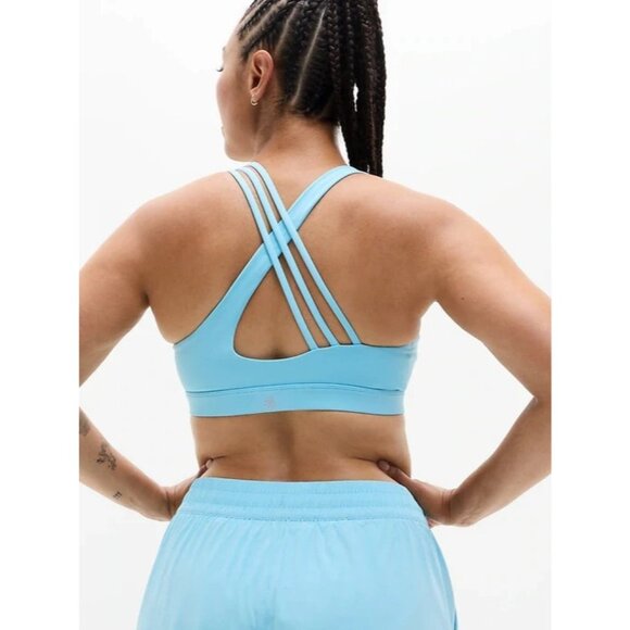 Athleta M Train Free Sport Bra Aqua Blue Medium Cup A-C - Picture 5 of 6